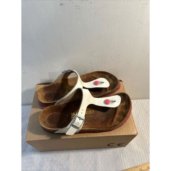 Birkenstocks Gizeh sandals 38 white strap shoes - Picture 6 of 6
